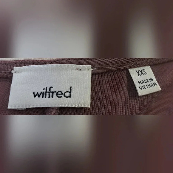 Wilfred Aveyron Dress in Red Midi V-Neck Long Sleeves Ruched  Cocktail Size XXS - Picture 12 of 15